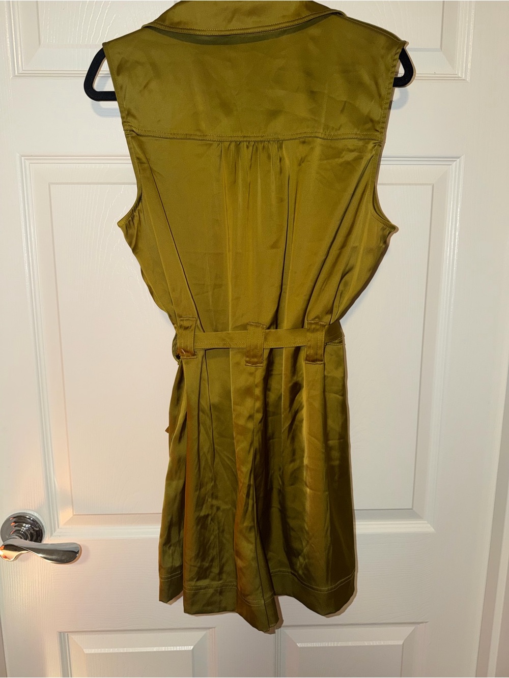 Rachel Zoe Sleeveless Olive Utility Tie-Waist Romper - Picture 6 of 8
